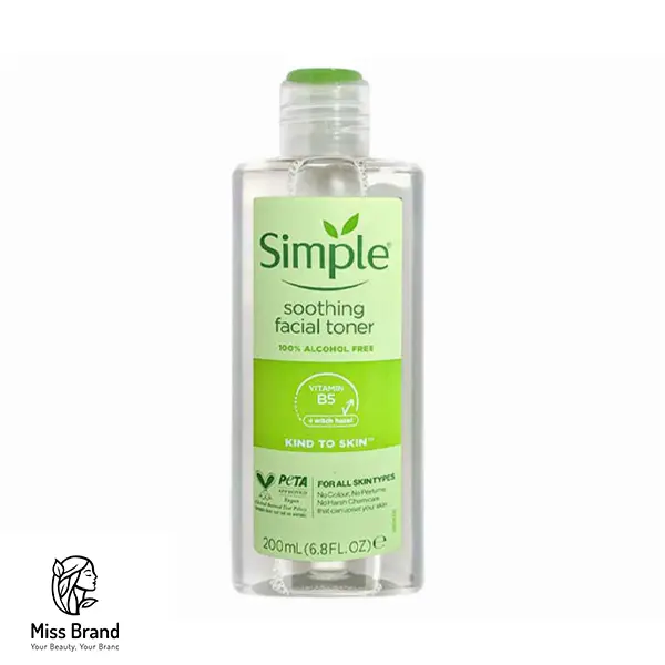 تونر پاک کننده سیمپل مدل kind to skin حجم 200 میلی لیتر