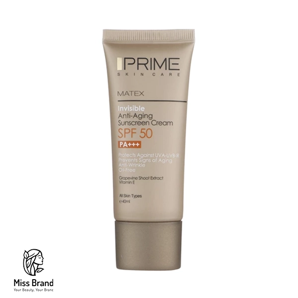 کرم ضد آفتاب و ضد چروک بی رنگ پرایم مدل Matex Colorless SPF50 مناسب انواع پوست حجم