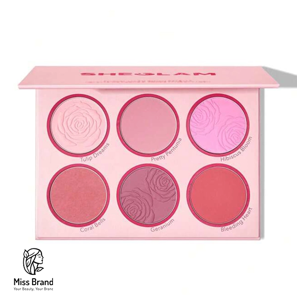 پالت رژگونه 6 رنگ شیگلم مدل Blushing Bouquet
