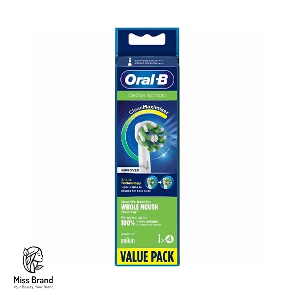 سری یدک مسواک برقی اورال بی Oral-B مدل Cross Action بسته 4 تایی
