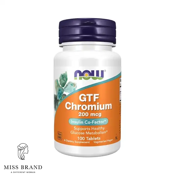 قرص کروم ناو NOW GTF Chromium 200mcg