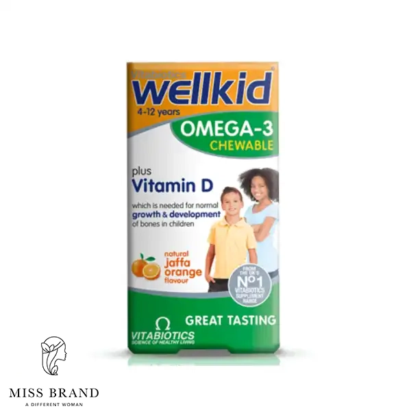 قرص جویدنی امگا سه ول کید Wellkid ویتابیوتیکس برای 4+ سال VITABIOTICS