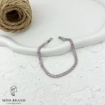 دستبند زنانه سنگی مدل تنیسی با آبکاری طلا کد 8